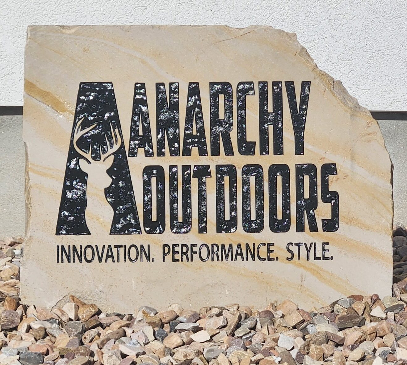 Business engraved boulder